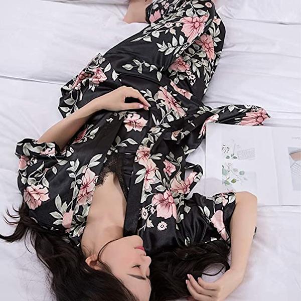 Dam silke pyjamas set pyjamas flickor dam pyjamas satin pyjamas