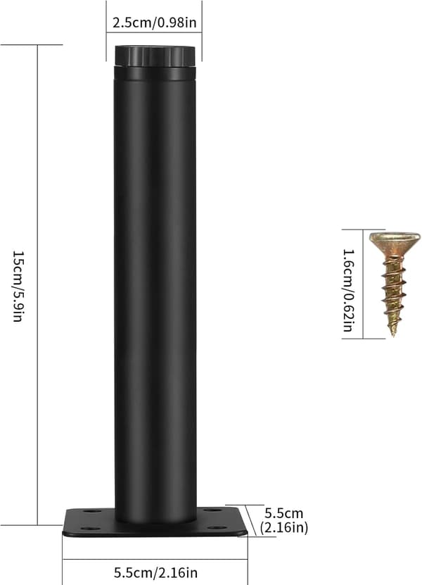 4 st möbelben, 15 cm justerbara möbelben, metallfäste stödben för