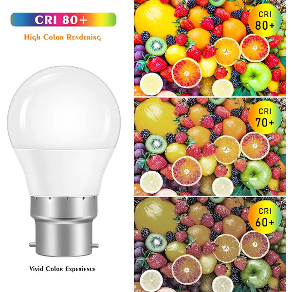 6-pack B22 bajonettlampor 5W, LED-golflampor vita 3000K, 40W glödlampa