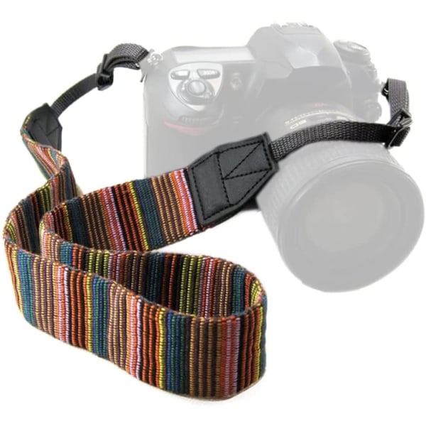 Bohemia Vintage Universal Justerbar Kamerarem för axel och nacke med seleadapter, passar för DSLR-kameror