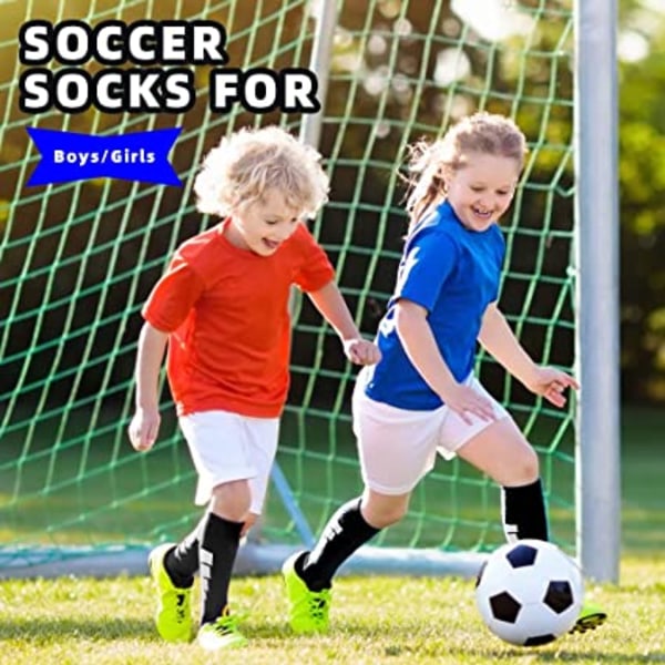 Børn atletisk fodbold sokker, 2 par knæ høje strømper til unge Bo