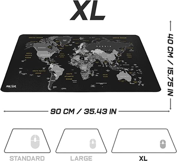 Svart musematte 900 x 400 x 2mm - Musematte - Spesialoverflate