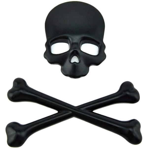 2 stk. (9*8,5 cm, sort) 3D metal personlighed kranie skelet død