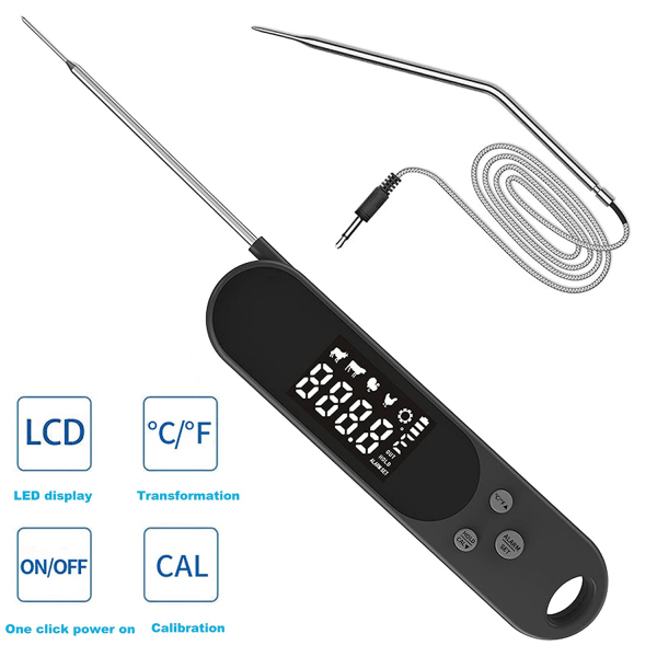 Kötttermometer 2 i 1 Digital Instant Read Vattentät Kött