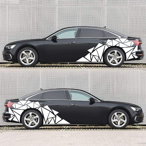 1 stk. Universal Blank Sort Selvklæbende Trekant Grafik Sticker Mærkat til Bil Side Karosseri