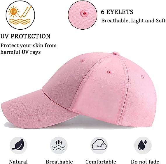 Pink baseball cap Klassisk 6-panel sports cap justerbar til mænd
