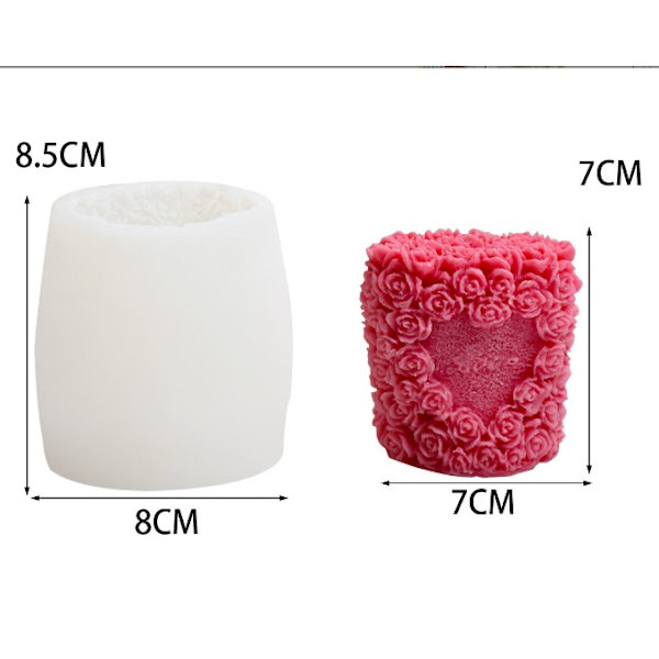 1 stk. silikone stearinform til stearinlysfremstilling, 3D stearinlysfremstilling