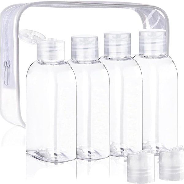 4 stk. Rejse Kosmetik Dispenser Sæt (100ml, Transparent)