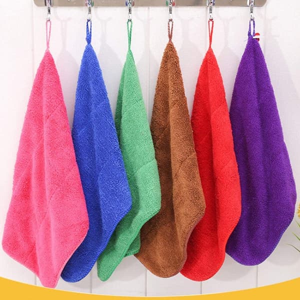 (25 x 30 cm, Pink Farve) Hængende Håndklæde Korals Microfiber Fle