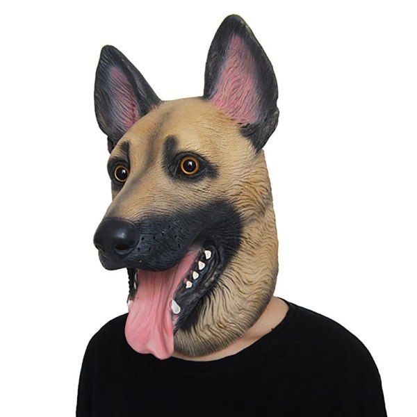 Great Wolf Dog Head Cover, Latex Realistisk Djurhuvud, Hallowee