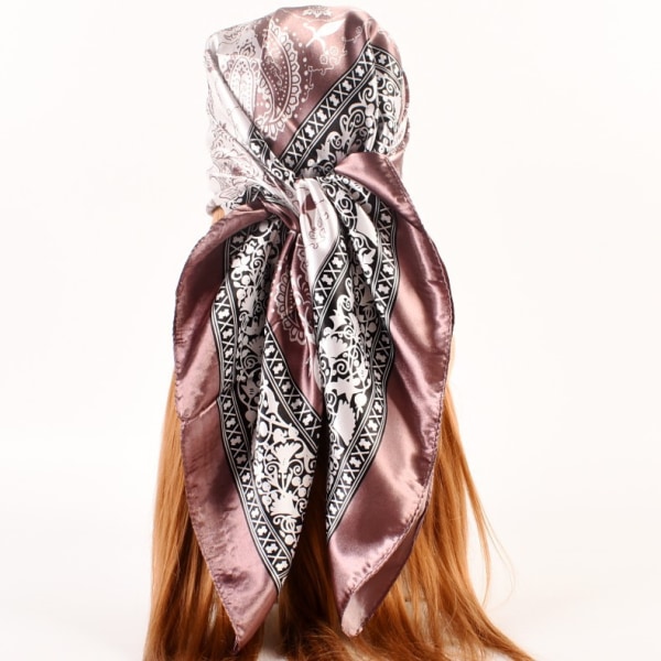 4 stycken 90 * 90cm satin huvudduk, silke halsduk, sova