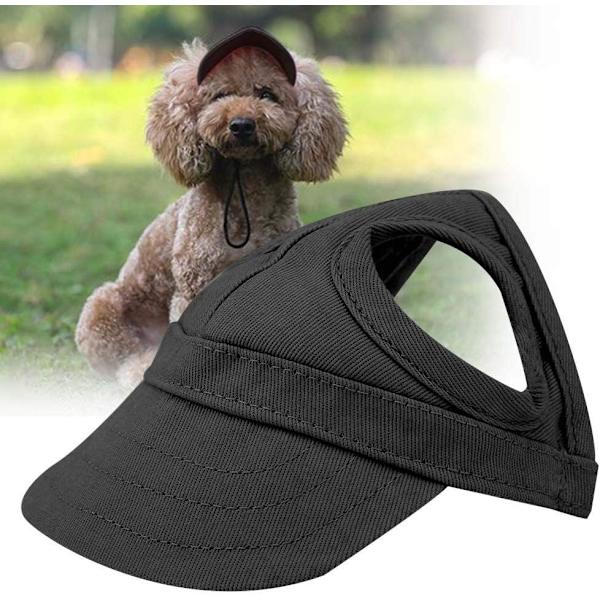 (L-Sort) Hunde Sports Hat Kat Kæledyr Baseball Cap Udendørs Solhat Fa