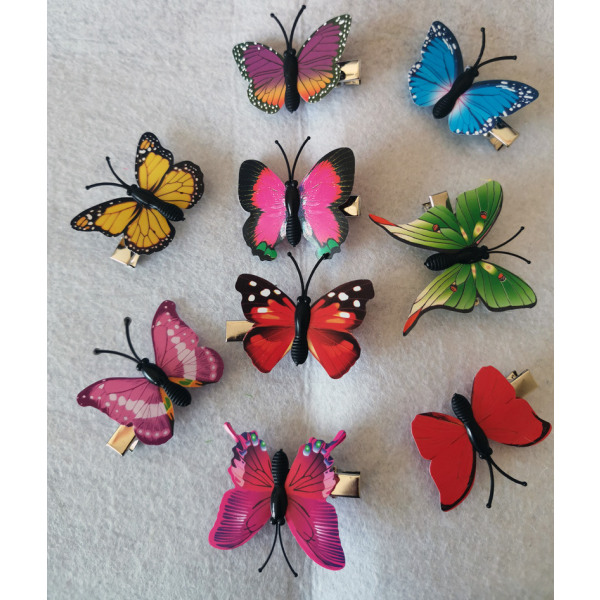 24 kpl Butterfly hiusklipsit 3D värikkäät Butterfly Barrettes C