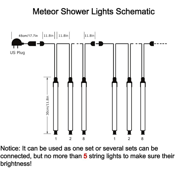 Julbelysning utomhus träd snöfall LED droppande istappar Fyndiq