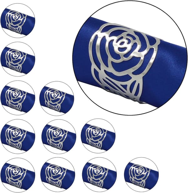 12 stk. Servietring, Servietring Metal Openwork Servietholder Flo