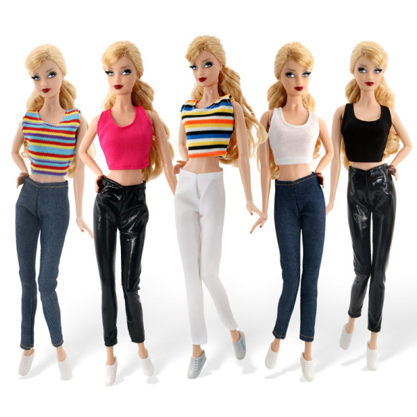 5 set Baby 6 cent 30 cm Barbie Dress Up Doll Kläder Set