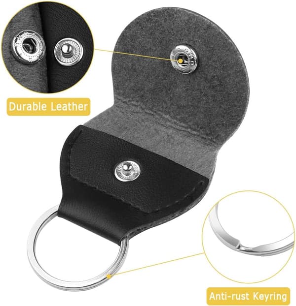 Guitar Plectrum, 2 Læder Plectrum Lommer, PU Læder Plectrum