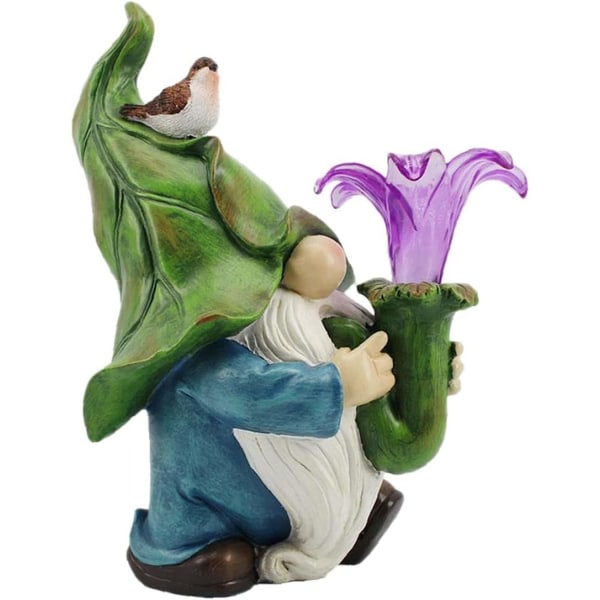 Ulkona aurinkopatsas Puutarha Light Resin Gnome Lamp Figurine Scul