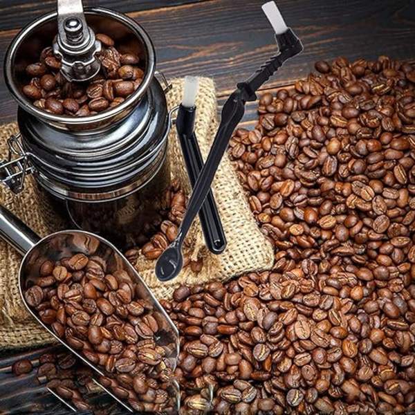 Sæt med 4 kaffebørste til espressomaskine og træ
