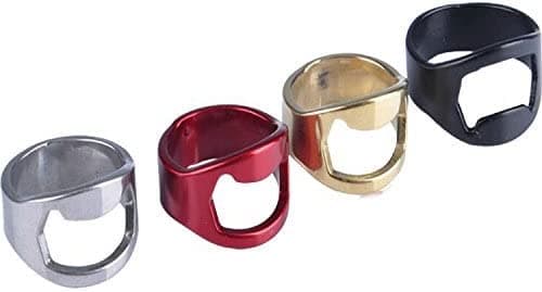 Rustfrit stål øl ring flaskeåbner sæt 22mm (sølv+sort+rød)