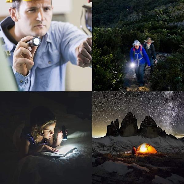 USB Genopladelig LED Lommelygte, 600 Lumen Lommelygte, IP65 Vandtæt Lommelygte til Camping, Vandreture, Fiskeri, Nødsituationer