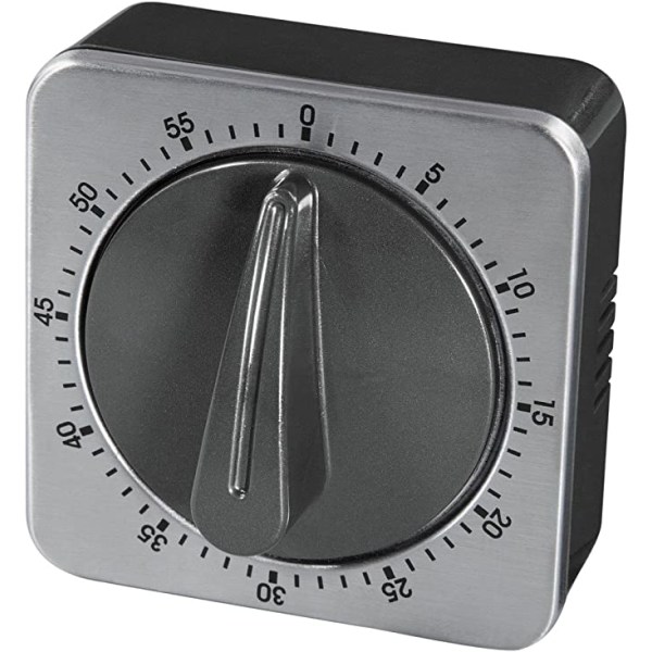 Mekanisk kjøkkentimer (med timerfunksjon, timeglass, stainl