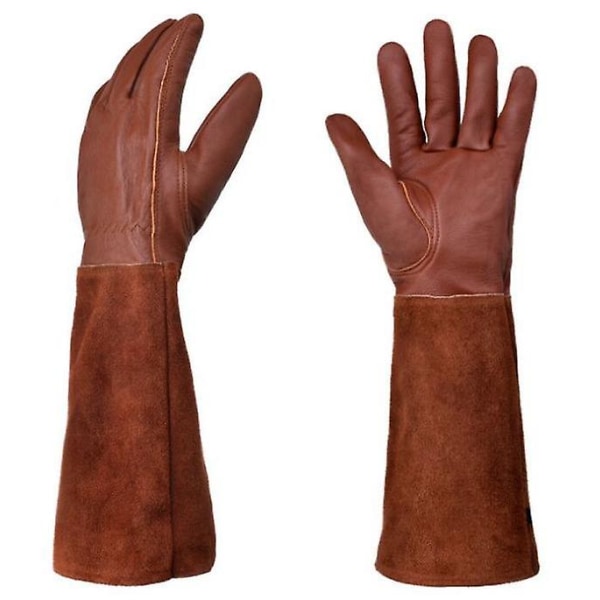 Lange læderhavehandsker til kvinder og mænd, tornesikker handske