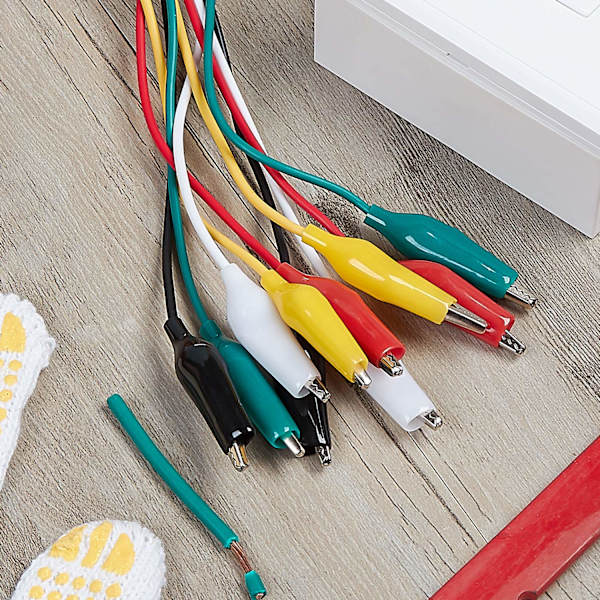 Testkabel alligator clips forbindelseskabel 5 farver 10 lang 50C