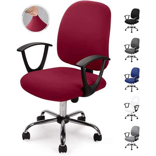 Toimistotuolin päällinen (punainen, 2 kpl) Universaali irrotettava tuolinpäällinen M