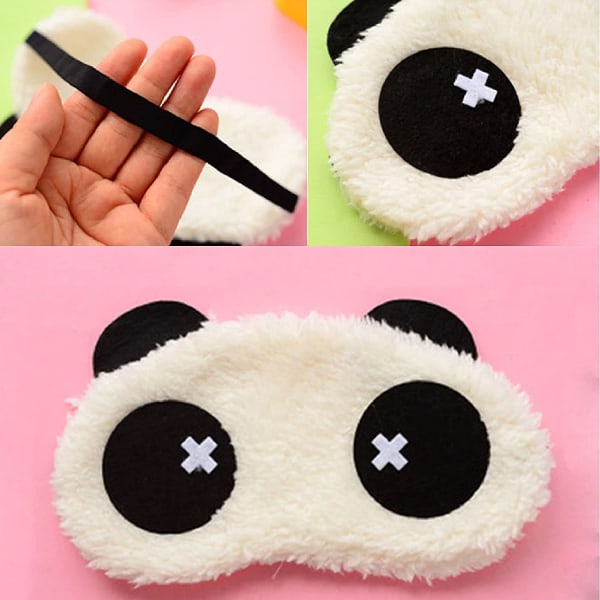Plysj Sovemasker Barn Nattmaske Panda Øyemaske Barn Sovende