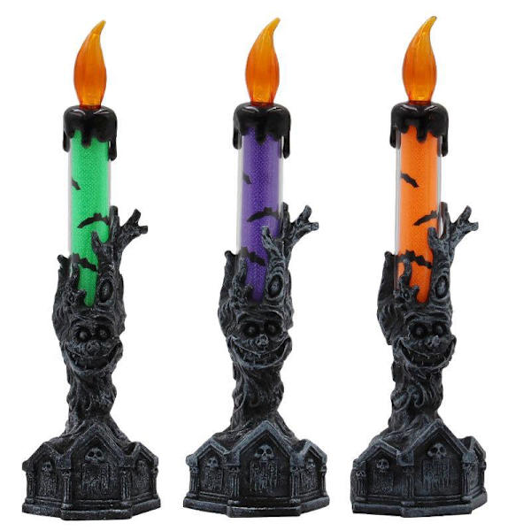 3 stk Halloween dekorative blinkende stearinlys LED for hjemmet