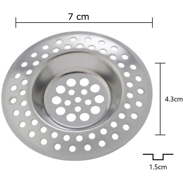 2 x filtre - rustfrit stål si til vask håndvask badekar