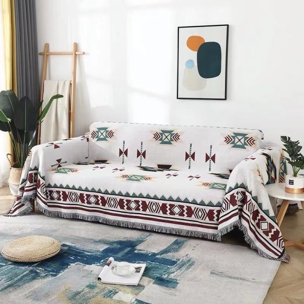 Multi-brug møbelbetræk Farmhouse strikket tæppe sofa C