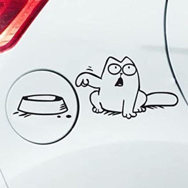 Katt og skål bil klistremerke, flere farger