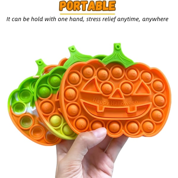 Halloween Pumpkin Pop Fidget Toys, 5 Pack Push Pops Bubble Fidge