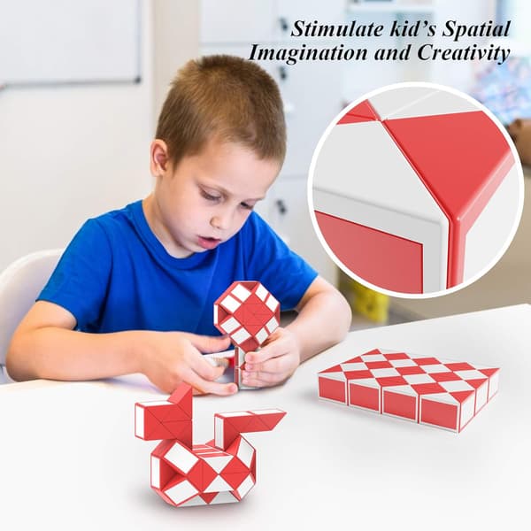 1 pakkaus (punainen) Magic Snake 48 palikalla, Magic Snake Cube Twist P
