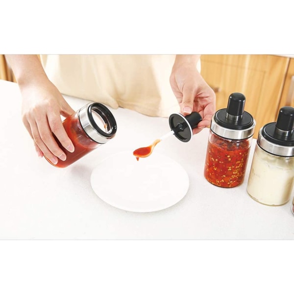 Gourmetkjøkkenkrukke Akrylkropp med skjeer, krydderkrukkesett Kond