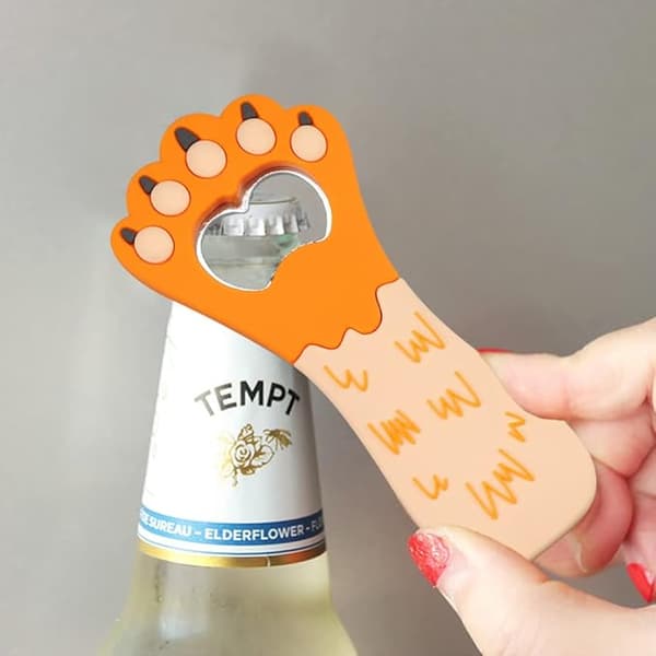 Katteklo todelt flaskeåbner (orange og brun) Katteklo bi