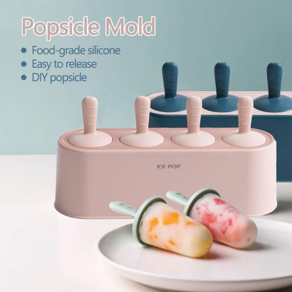 Popsicle Mold Sett Hjemmelaget silikon Popsicle Maker Kid Easy Rele