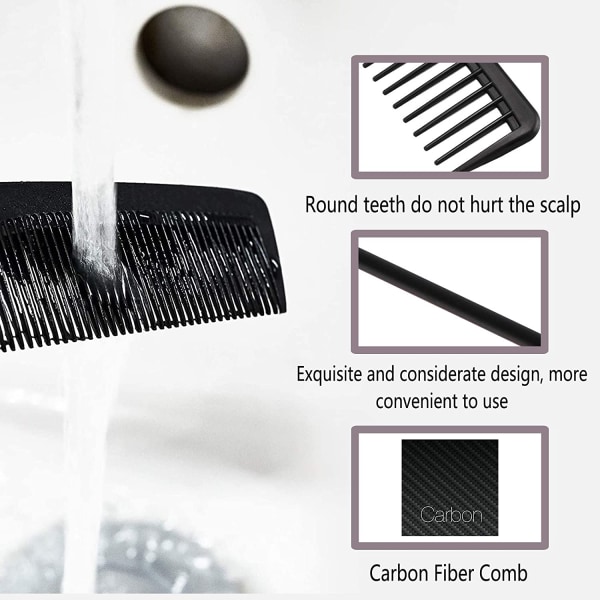 Antistatisk frisörkam, Carbon Kamm, Carbon Fiber Hair Com