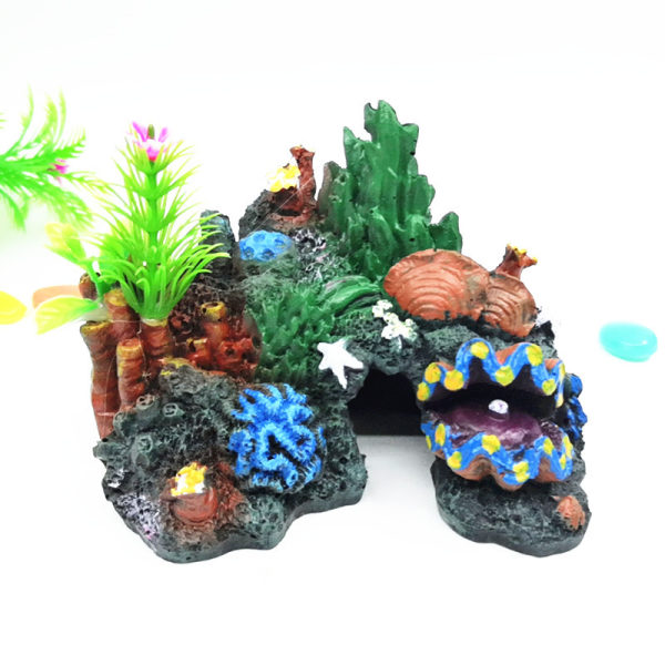 Akvariedekorasjon Figur Landskap Resin Hule Akvatisk Dekor