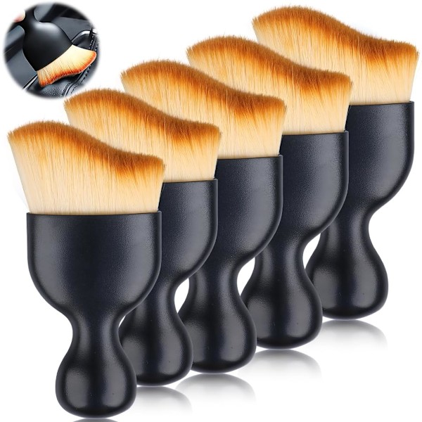 Auton puhdistusharjat, auton yksityiskohtainen harja, auton autoyksityiskohtainen harja moottorille/kojelaudalle/ilma-aukkoihin/sisätiloihin 5pcs