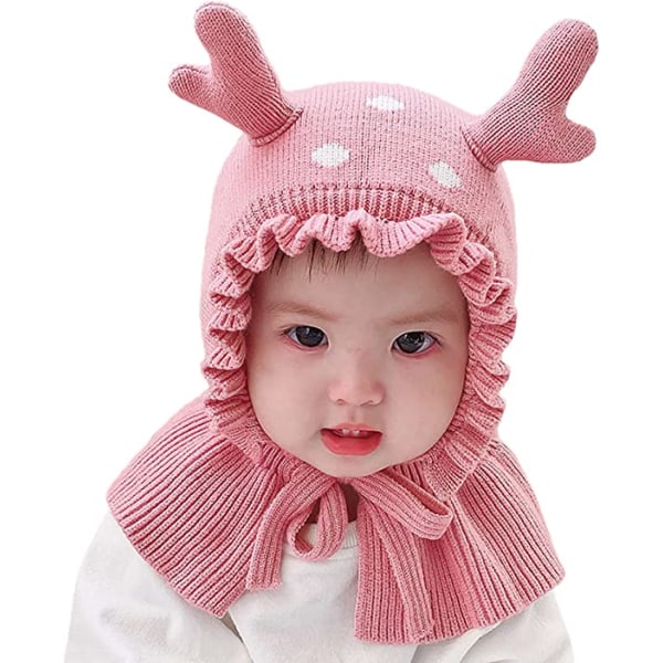 Talvihattu huivi yksiosainen lämmin villapaita hattu huivi viitta, toddler