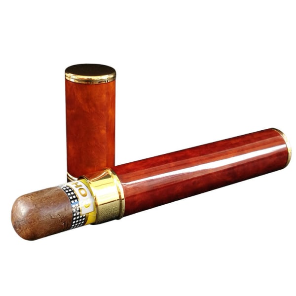 Enkelpackning av rostfritt stål för cigarrfuktning (röd)