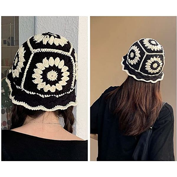 Håndlavet Boho strikket spandhat til kvinder