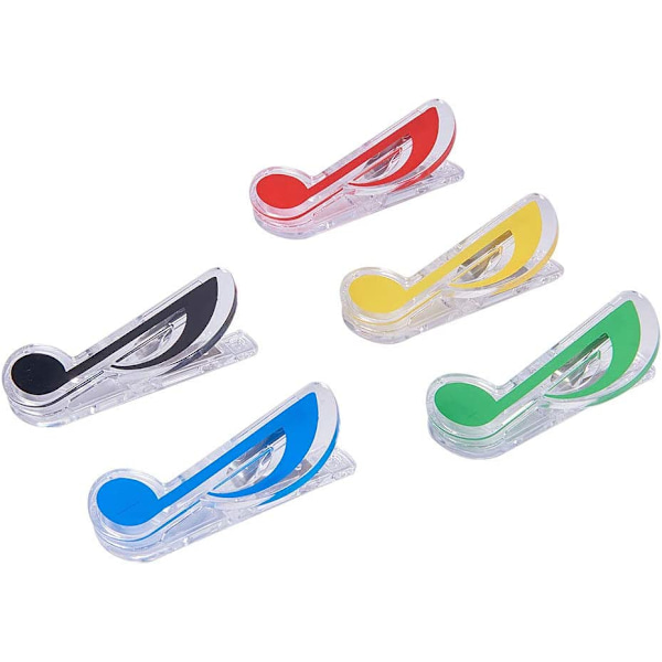 Sæt med 5 plastikklips i form af noder til bøger a