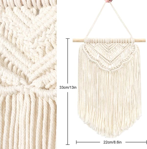 Macrame väggdekoration, drömfångare handgjord bomull drömfångare