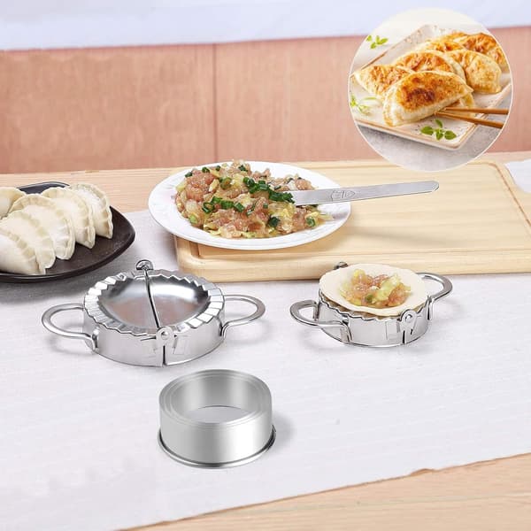 Rustfritt stål dumplingsform, 4 stykker Ravioli Maker og Ra