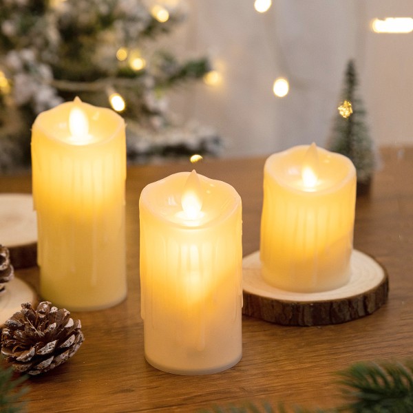 LED candle lights Christmas wedding birthday party 3PCS fine