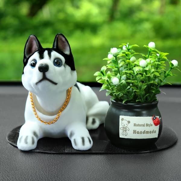 Biltilbehør - Husky Hunder Ristende Hode Hundeleke Bil Dashbord
